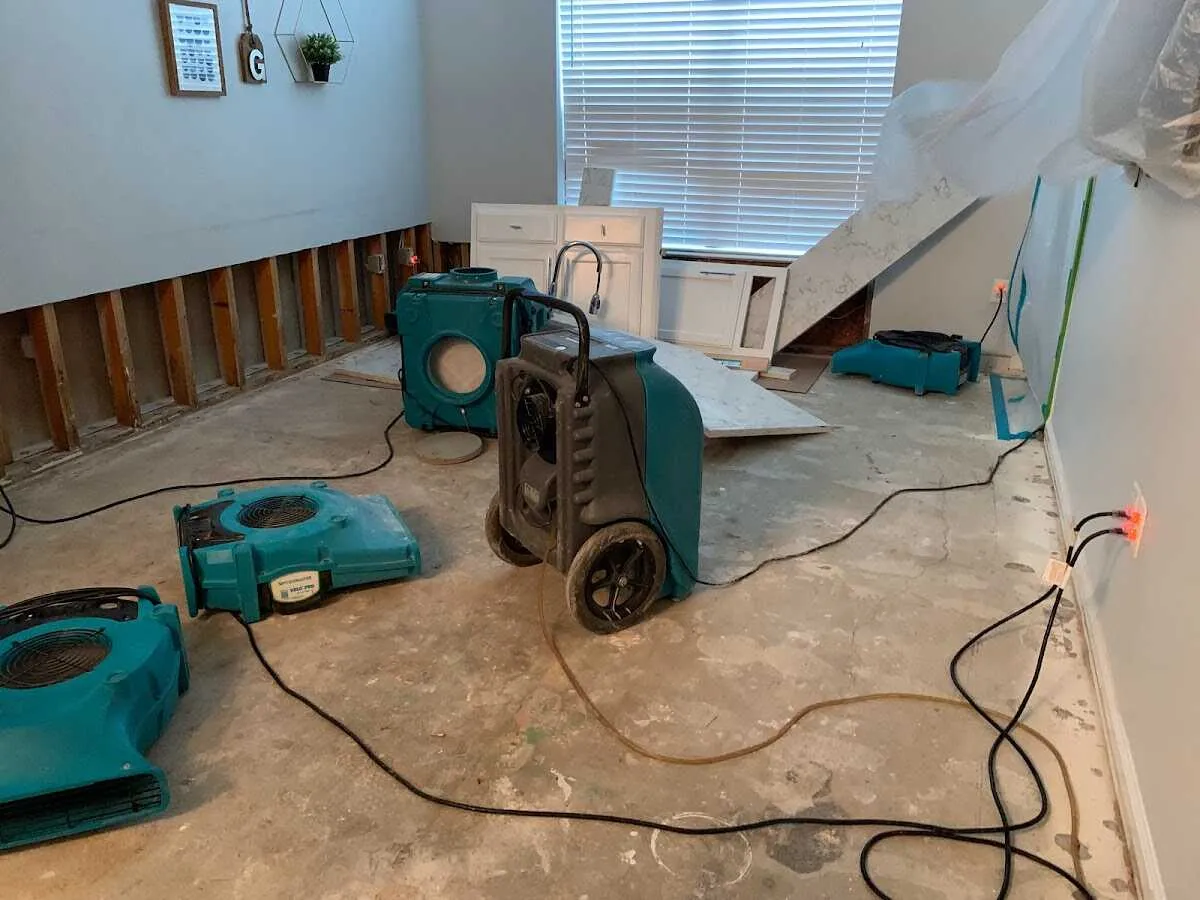 Dehumidifier in flood-cut room for Water Extraction & Removal in Maple Grove